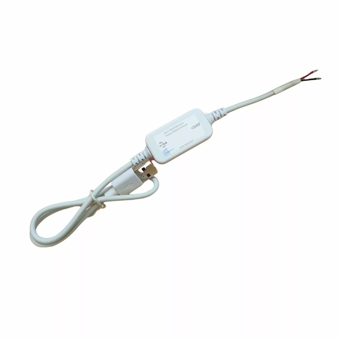 Câble d'alimentation USBA Blanc 5V vers 12V, 5V vers 24V, 3W