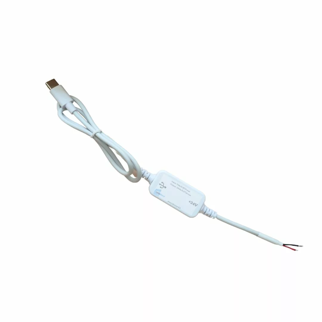 Câble d'alimentation USBC Blanc 5V vers 12V, 5V vers 24V, 3W